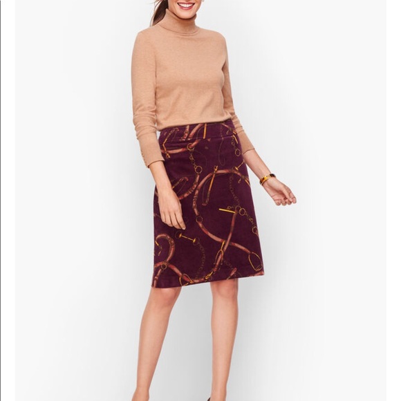 Talbots Dresses & Skirts - Corduroy A-Line Skirt Equestrian print skirt